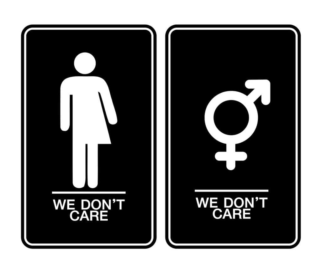 All gender restroom sign. Male female transgender . Vector illustration eps 10