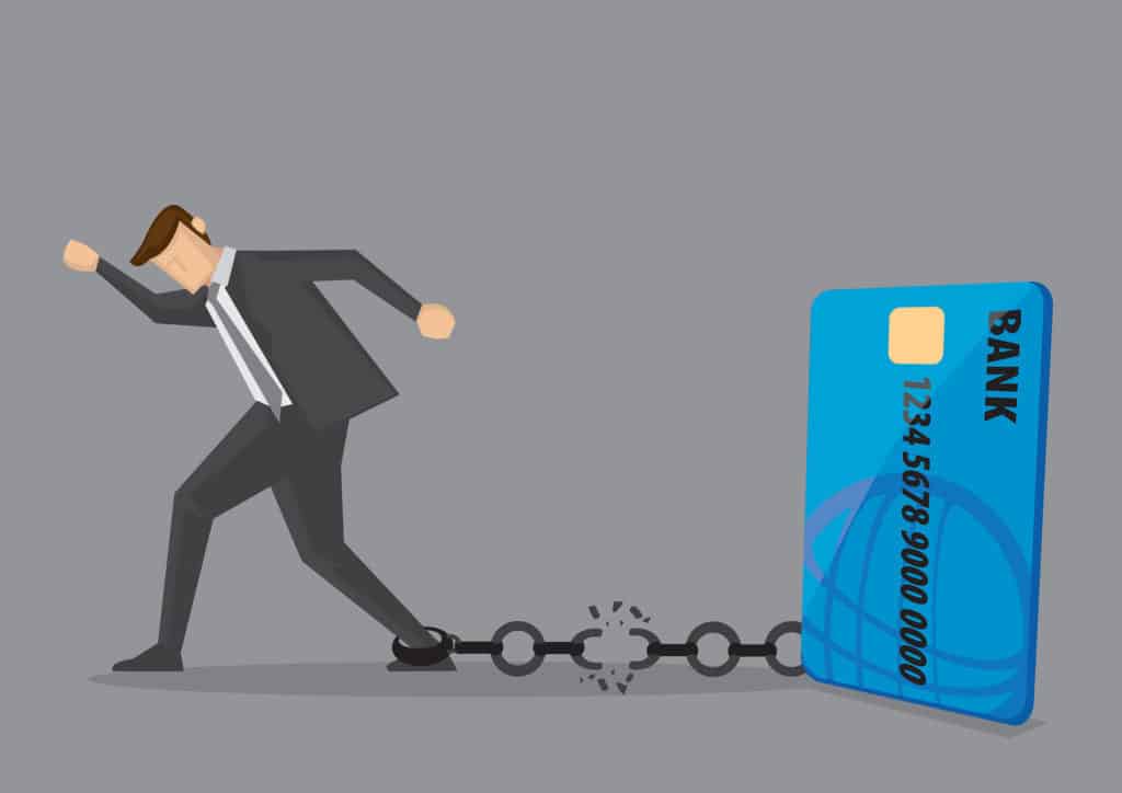 Break Free From Credit Card Debt Conceptual Vector Illustration