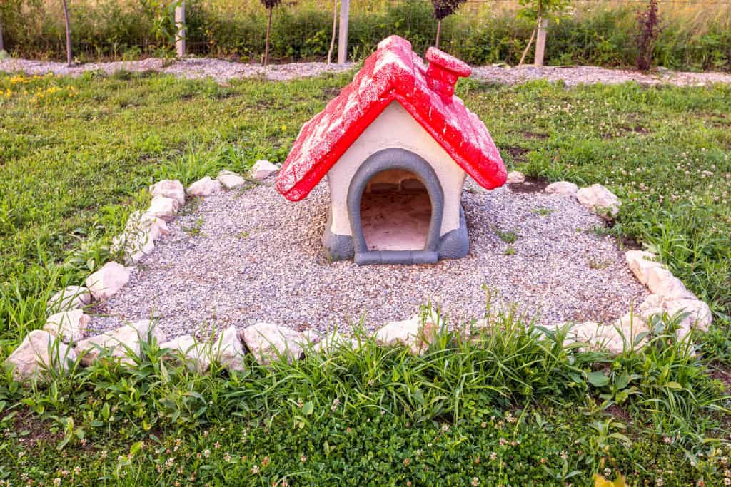 Dog Red House Gravestone