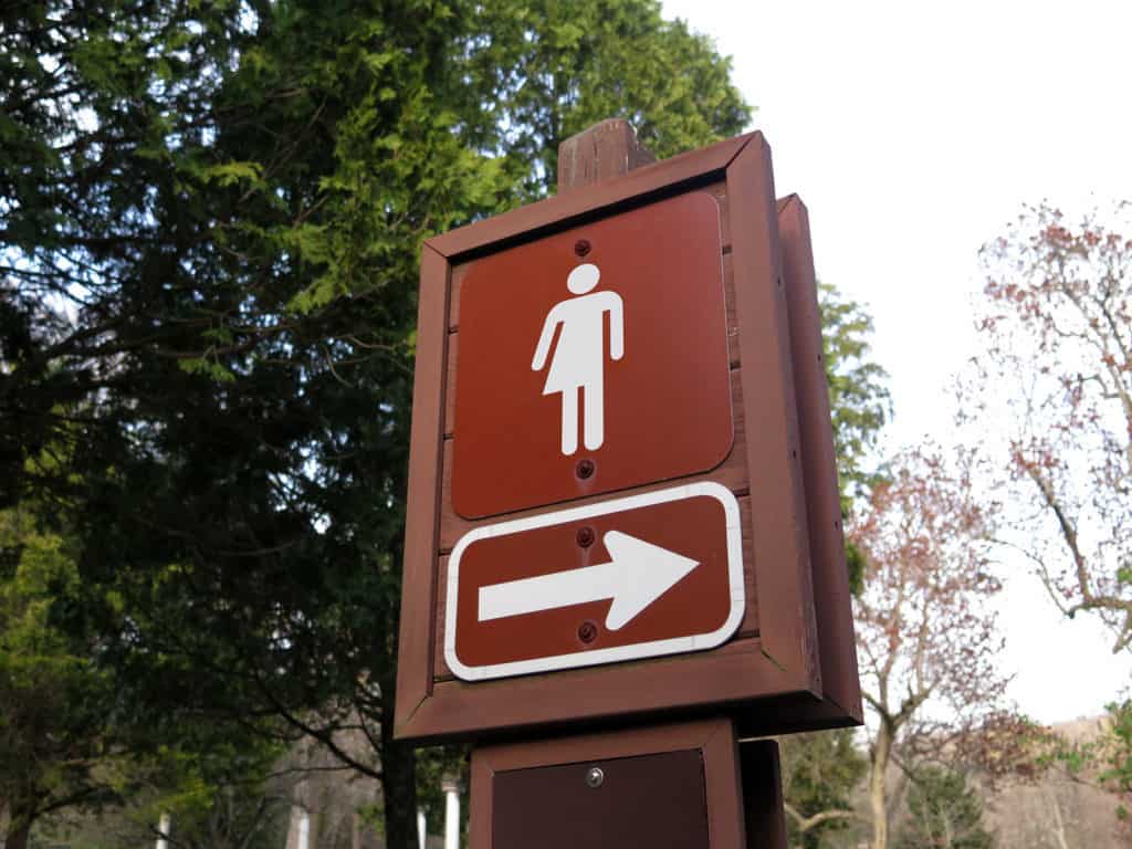 Gender neutral symbol on a sign in the park