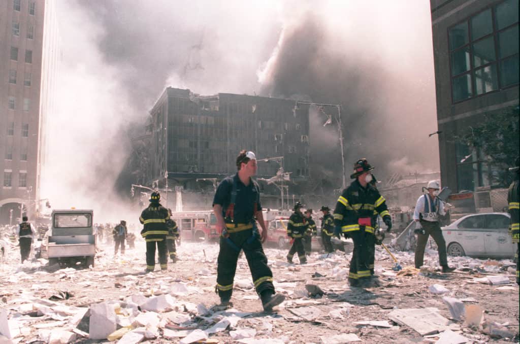 NYC Firefighters at Ground Zero on 9-11