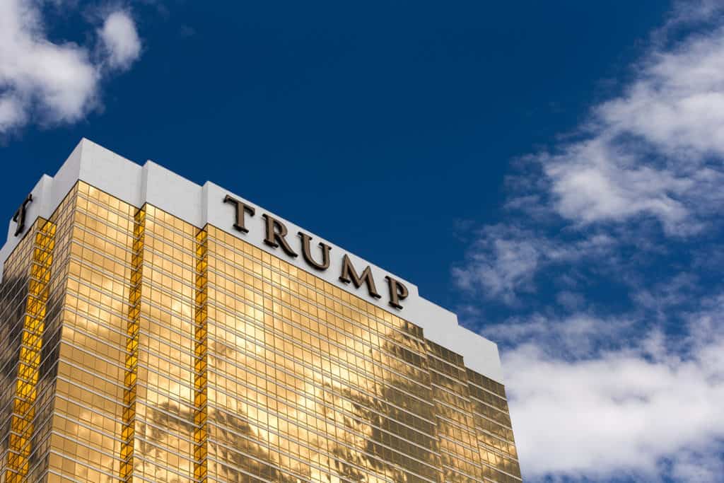 Trump International Hotel in Las Vegas NV set against a dramatic blue sky