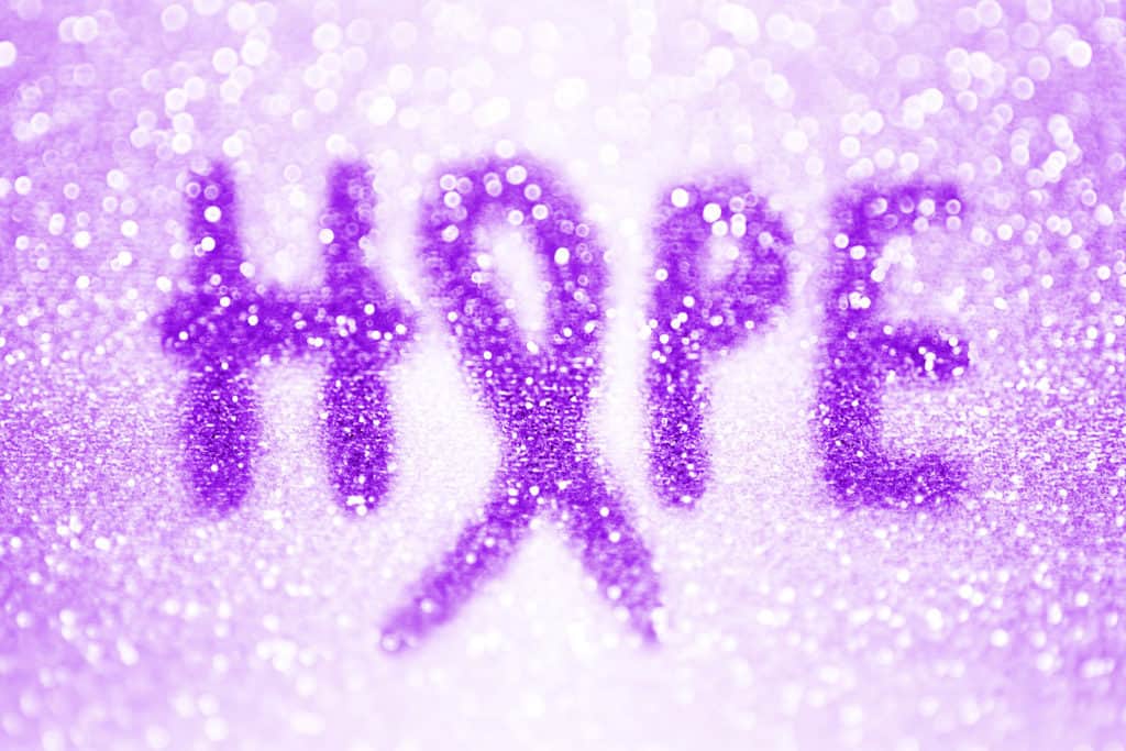 purple hope awareness ribbon