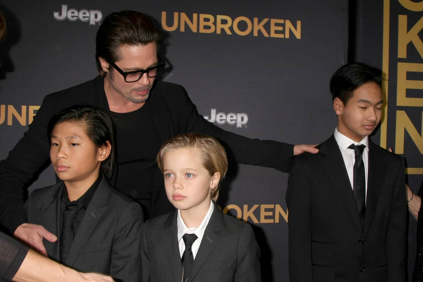 Brad Pitt Sees His Children With Monitor Present