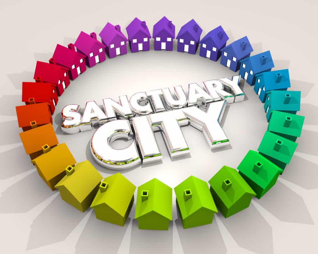 Sanctuary City Safe Place Area Neighborhood Immigration 3d Illustration