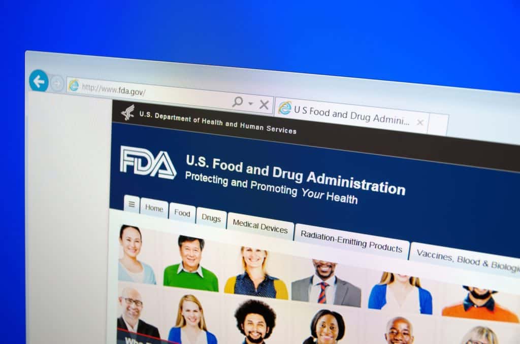 Saransk, Russia - December 12, 2015: A computer screen shows details of Food and Drug Administration (FDA or USFDA) main page on its web site in Saransk, Russia, on December 01 2015. Selective focus.