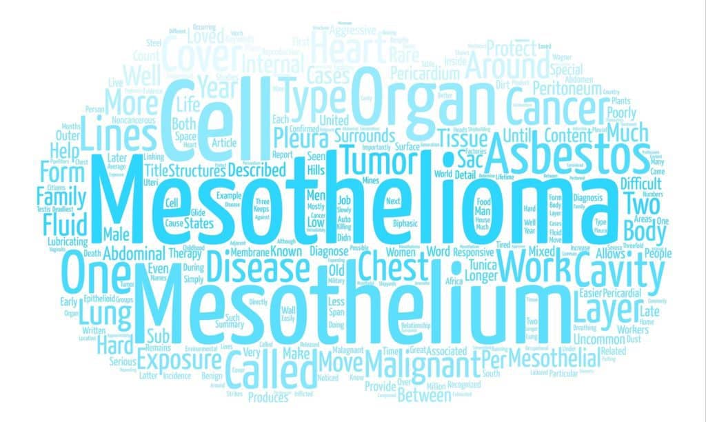 Malagnant Mesothelioma Word Cloud Concept Text Background