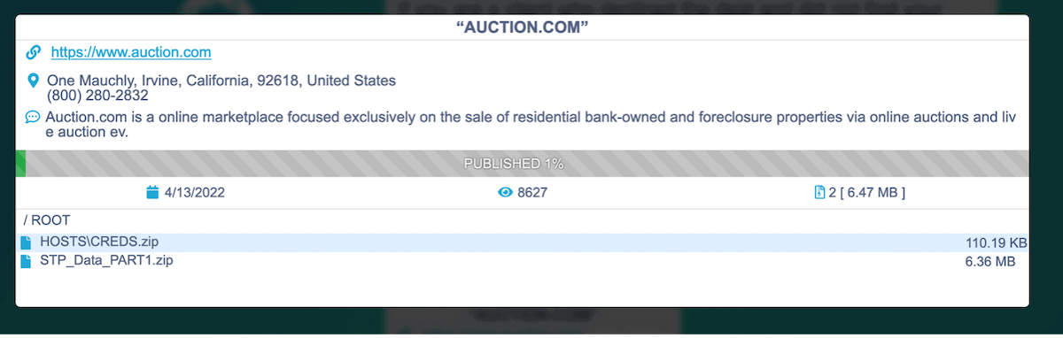 auction.com conti hack screenshot 2