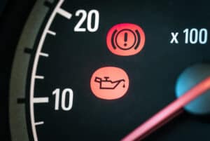 low oil lights on dashboard