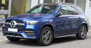 blue mercedes benz GLE 450