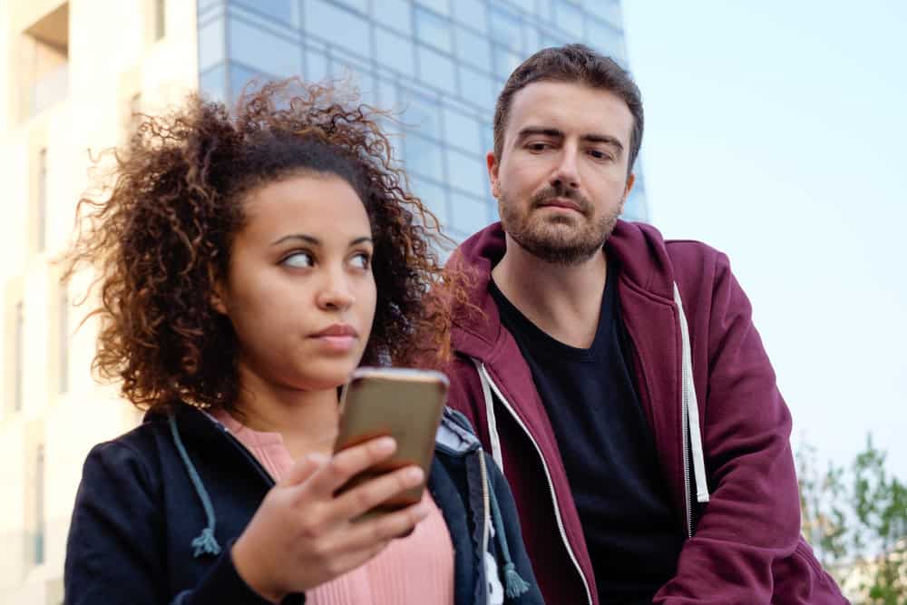 guy watching a woman online