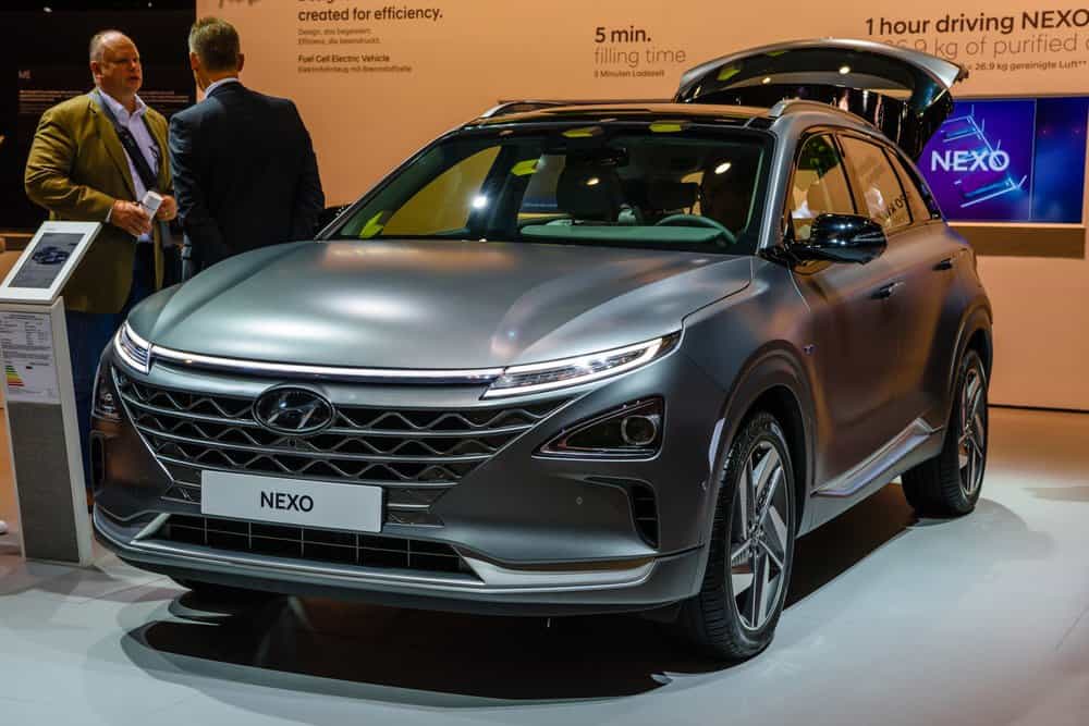 hyundai nexo suv on display