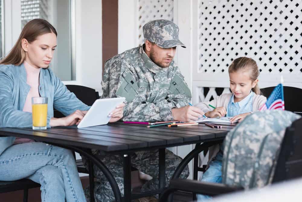 military family at table