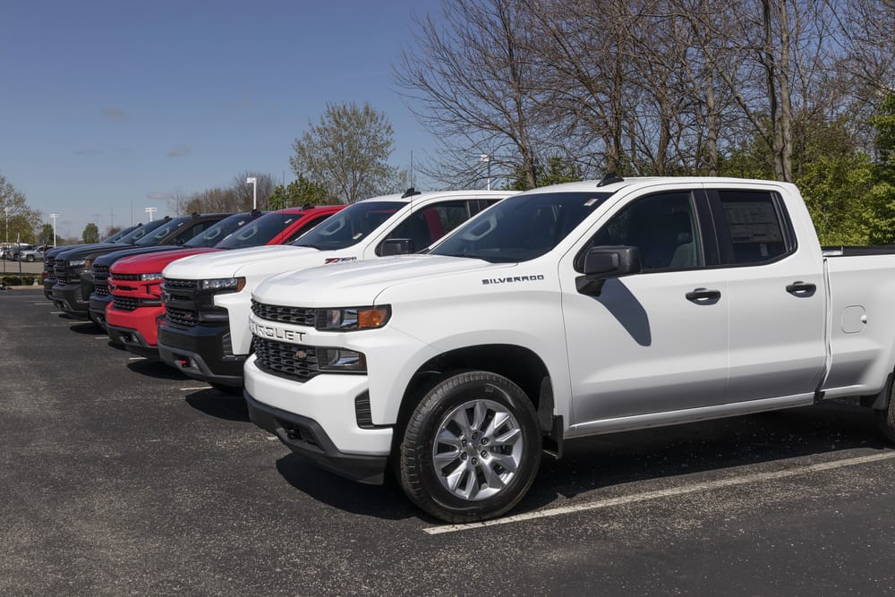 lineup of chevy silverado trucks
